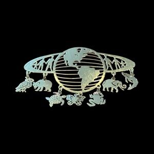 WILD BRYDE Brooch Pin Gold Plated Animal Charm People Planet Earth Partners